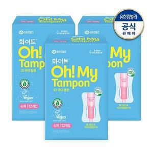 [유한킴벌리]화이트 오마이 탐폰 슈퍼 12개입 x 3개