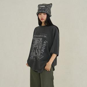 [공구우먼] [제작] 이지유 피그먼트 루즈핏 티셔츠 77308 빅사이즈여성의류