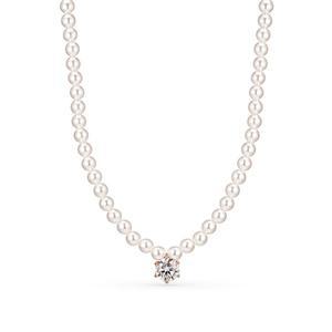[도로시] 14k 모이사나이트 캐럿 스와진주 비드 목걸이(4mm)_1CT