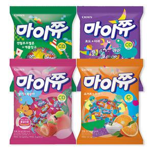 크라운 마이쮸 딸기복숭아 요거트오렌지 멜론애플망고 포도사과 284g 4개 사무실간식 학교간식