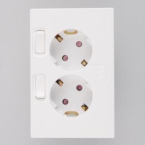 전기 매입콘센트 스위치부착형 2구 /철물 DIY