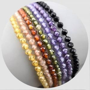 비즈톡 [J1-901-00]원석축구볼 4mm 큐빅지르코니아 7color ,반줄(약45개)