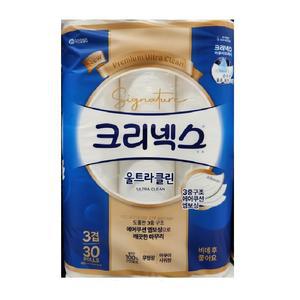 크리넥스 울트라클린 3겹 30M 30롤 / 유향 3개