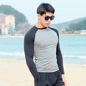 [JHP718T5_51]남성래쉬가드비치웨어솔리드티셔츠 남성상의