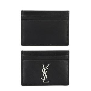 [명품]  YSL 실버 스틸로고 더블 카드지갑/485631 0SX0E 1000
