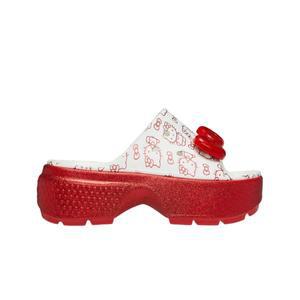 [정품 보증] Crocs x Hello Kitty Stomp Slide White Red 크록스 x 헬로 키티 스톰프 슬라이드 화이트 레드