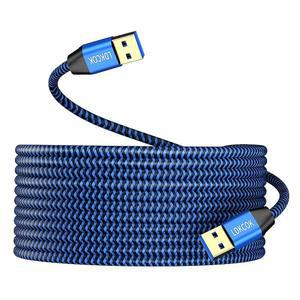 USB 케이블 15FT, 3.0용 내구성 브레이딩 A형, 하드 드라이브, 노트북, DVD 플레이어, TV, 3.0 허브, 모니터, 카메라, 셋톱박스 등과 호환되는 데이터 전송 유형 지정