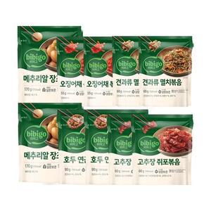 비비고 밑반찬 5종 10개(오징어채2+멸치볶음2+메추리알2+연근조림2+쥐포볶음2)