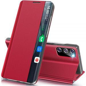 갤럭시 S20 FE 5G 케이스 뷰 투명 윈도우 가죽 슬림 미러 하드 PC 킥스탠드 럭셔리 플립 충격 방지 커버 보