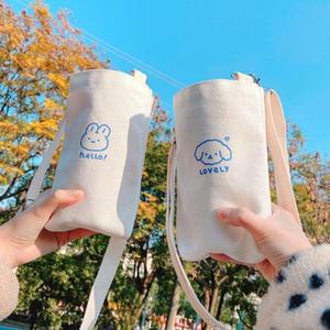 캔버스 텀블세련러 가방 커피 홀더 미니에코백 드링크백