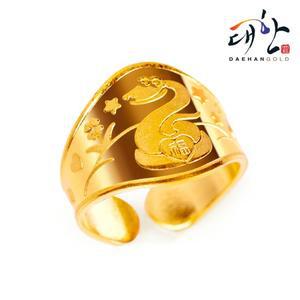 순금 심플 뱀띠 돌반지 3.75g 백일 돌잔치 선물
