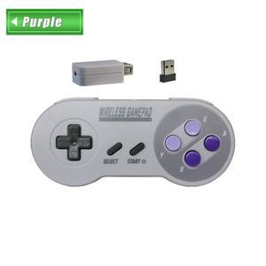 다채로운 2 수신기 무선 2.4G 게임 컨트롤러 조이패드 ByBluetooth for SNES 슈퍼 클래식 미니 PC Android
