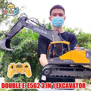 더블 E E568 트럭 1:16 RC 합금 3 in 1 엔지니어링 자동차 2.4G 원격 제어 굴삭기 장난감 소년  크리스마스