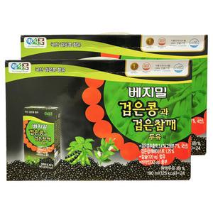 베지밀 검은콩과 검은참깨 두유 190ml  48개