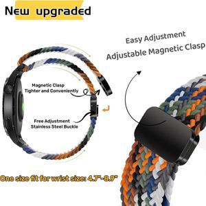 Amazfit Active 2 용 20mm 나일론 브레이드 마그네틱 버클 스트랩 손목 교체
