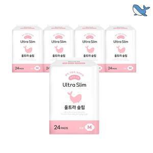 [NS홈쇼핑]춤추는고래 대용량 생리대 중형(N) 24P X 5팩(120매)[35142079]