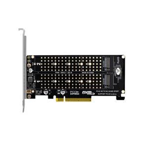 듀얼 NVMe RAID PCIe x8 4.0 어댑터 64Gbps M2 M 키 라이저 카드(2230 2242 2260 22110 SSD용)