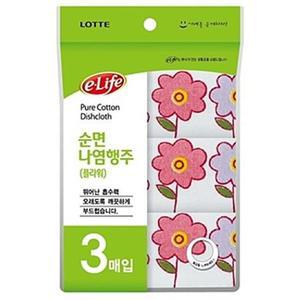 고급행주 면행주 꽃 나염 걸레 물수건 3p 주방행주