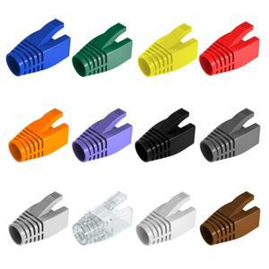 10Pcs RJ45 캡 Cat6a Cat7 네트워크 이더넷 케이블 커넥터 커버 7 다채로운 TPU 부츠 외장 보호 슬