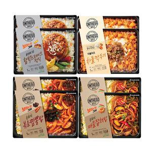 아워홈 온더고 중화식 볶음짬뽕밥 300g+차돌깍두기 300g+함박스테이크정식 290g+중화식 매콤잡채밥 295g 각2개 (총 8개 )