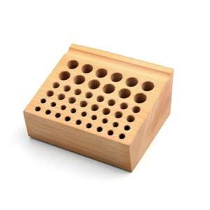 46 홀 시계 수리 도구 홀더 상자 원목 나무 랙 가죽 공예 펀칭 세공  조각 드릴 비트 보관