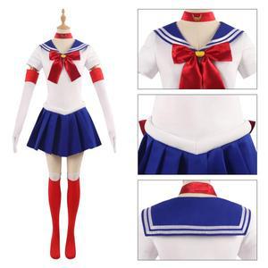 Bilibili Sailor Moon 코스프레 츠키노 우사기 의상 여성 유니폼 애니메이션 할로윈 멋진 복장 양말