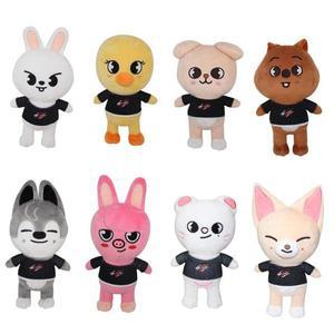 Skzoo 플러시 장난감 20cm 길 잃은 어른 늑대 찬 만화 박제 동물 인형 Kawaii 동반자 어른 팬