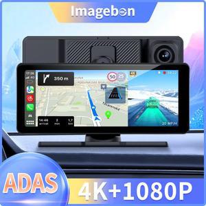 Imagebon HT686 Pro 6.86인치 4K ADAS 무선 CarPlay 및 Android 자동 대시 캠 AUX Bluetooth FM GPS 네비게