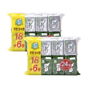 지도표성경김 재래+파래 혼합 식탁김 4g 총 48봉(24봉+24봉)