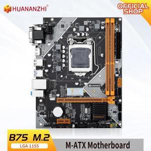 HUANANZHI B75 M.2 마더보드 M-ATX 인텔 LGA 1155 i3 DDR3 1333/1600MHz 16GB SATA3.0 HDMI 호환