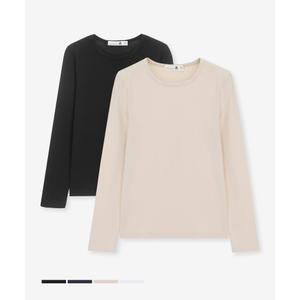 [2PACK] 베이직하우스 우먼슬림핏스판긴팔티셔츠 LATS0208
