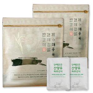 제주 해풍쑥 현미찹쌀 인절미 국내산 쑥 현미 찹쌀 아카시아 꿀 대추야자 산양유 간편 콩고물 떡 1세트
