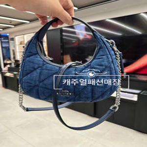[코치][선물포장]여성 카르멘 미니 퀼팅 크로스바디백 데님 숄더백CAK89 SVDE