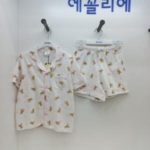 [에꼴리에]리본 베어 파자마 세트(23OP753_WT)