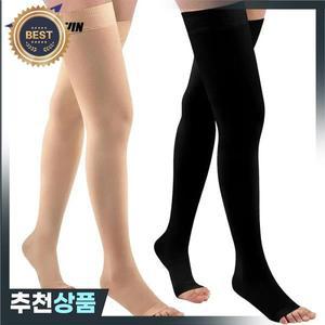 1쌍 허벅지 높은 20-32 MmHg 압축 스타킹 실리콘 도트 밴드가 여성과 남성 순환을위한 발가락없는 양말