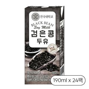 건국 검은콩 두유 190ml x24팩 탕비실 회의실 소풍 캠핑 간식 음료