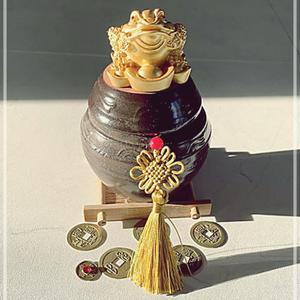신발 친구 두꺼비식 삼족두꺼비 현관 소금 단지 항아리 독 미니 옹기 LWFFJLAW2