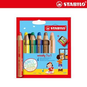 스타빌로 우디 3 in 1 색연필 6색 세트