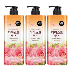 온더바디 플라워 바디워시 다마스크로즈 900g, 3개