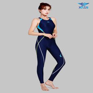 엑스블루 XWX-7002-NVTU 여성 9부 전신 Safety Back 수영복