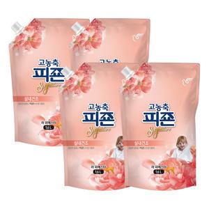 피죤 고농축 섬유유연제 시그니처 리필, 라피에스타, 1.6L, 4개