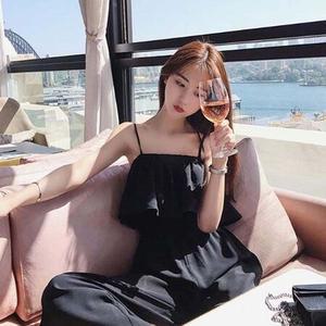 바캉스 여름여행 비치웨어 가슴프릴 포인트 점프수트 여자하의