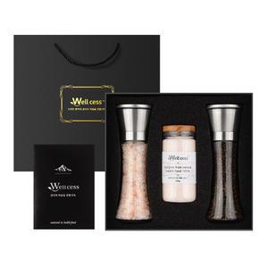 웰세스 WG-243S 히말라야 핑크솔트 블랙페퍼 그라인더 소금 선물세트 결혼 돌잔치 장례 조문 명절 추석 답례품 기념품 창립기념 단체 회사 선물세트