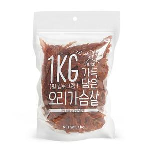 슈퍼츄 일킬로그램 가득 담은 강아지육포 오리가슴살, 1kg, 1개