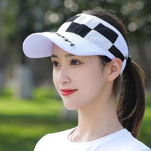 체크 스판 스포츠썬캡 여름 햇빛가리개 챙모자 테니스 캡모자 선캡