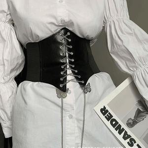[XBGH3687]나비체인코르셋 벨트 허리 포인트 쥬얼리 밴딩