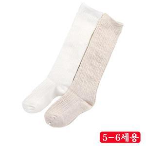 [XBIHM5M4]2켤레 랜덤 꽈배기 골지 양말 니삭스 아동 56세
