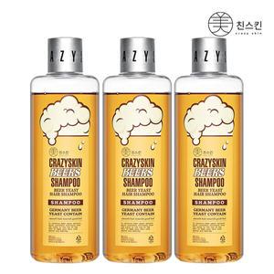 [정상 가 105000원][美 친스킨] 맥주효모 샴푸 300g (3개) + 여행용 파우치 3매
