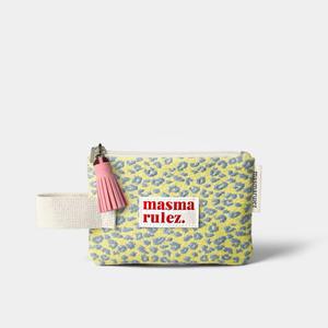 [마스마룰즈]Mini strap pouch _ 니트 레오파드 옐로우