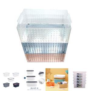 쌓는 소품바구니 4호 340x230x85mm 정리 수납/PVC박스/교구박스/냉동실정리함/다용도정리함/대용량리빙박스